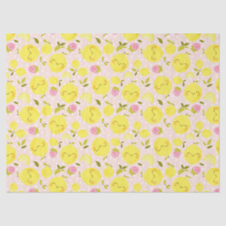 Papel De Seda Fresa limón rosa