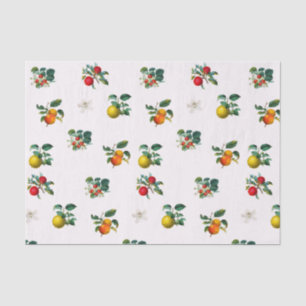 Papel De Seda Fresas antiguas y ramas de Apple negras