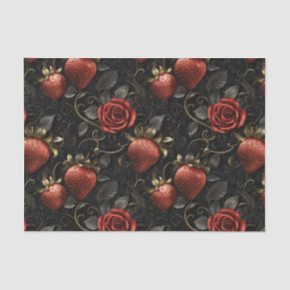 Papel De Seda Fresas barrocas y Rosas patrón sin problemas