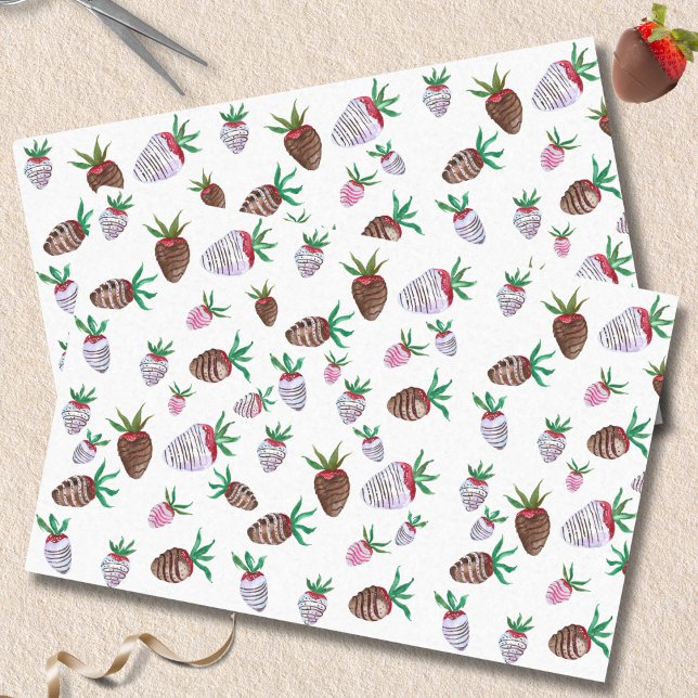 Papel De Seda Fresas cubiertas de chocolate con acuarela (Subido por el creador)