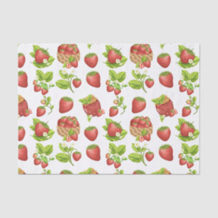 Papel De Seda Fresas de jardín y mermelada de fresa