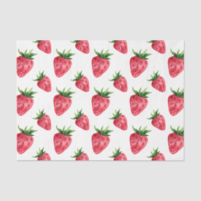 Papel De Seda Fresas  (Diseño 50 Serie Roja) (Anverso)