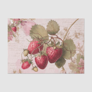 Papel De Seda Fresas Grandes de Acuarela
