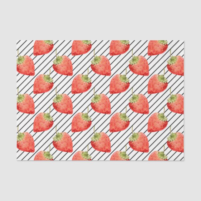 Papel De Seda Fresas Rojas (Diseño 49 Serie Roja) (Anverso)