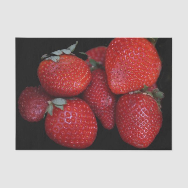 Papel De Seda Fresas rojas frescas (Anverso)