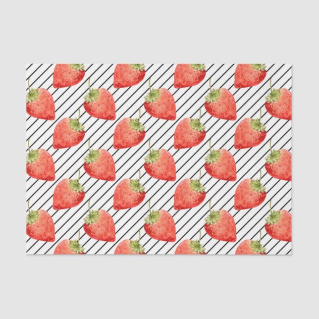 Papel De Seda Fresas rojas (serie roja Design 49) (Anverso)