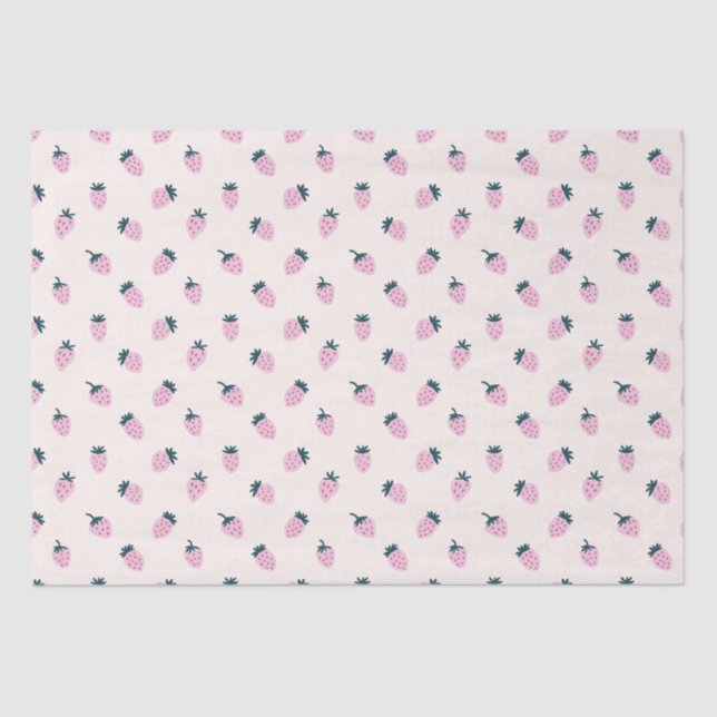 Papel De Seda fresas rosadas (Anverso)