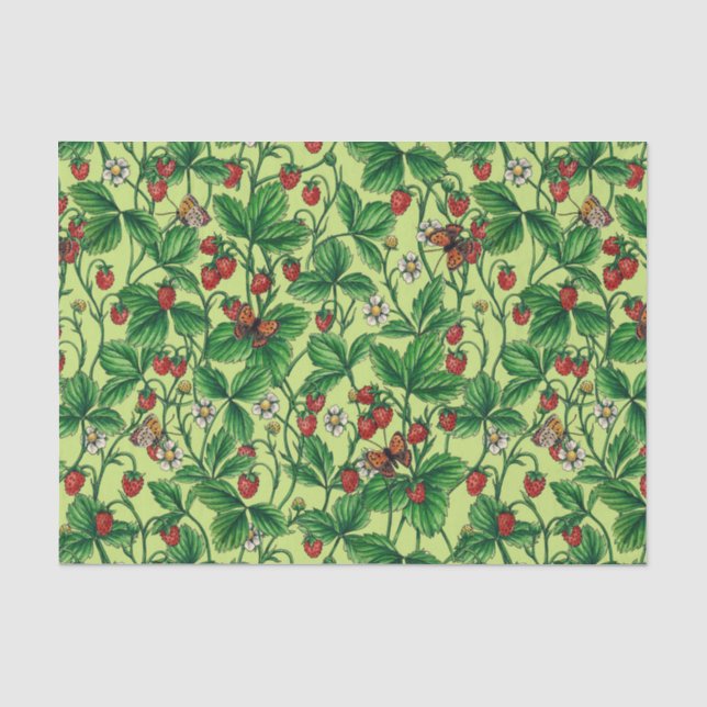 Papel De Seda Fresas silvestres de cebada de miel (Anverso)