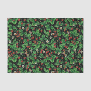 Papel De Seda Fresas silvestres en negro