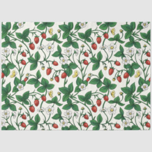 Papel De Seda Fresas silvestres rojas/amarillas/verdes/blanco ap