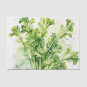 Papel De Seda Fresca Celery Stalk Watercolor Botánico