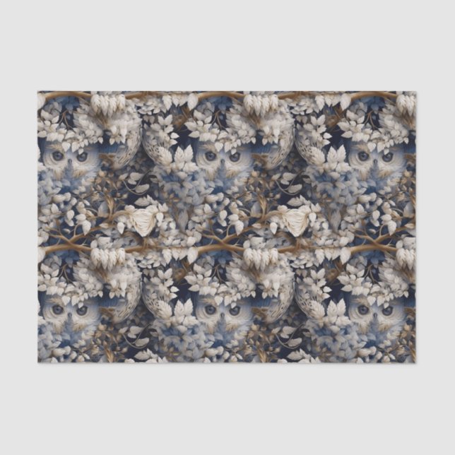 Papel De Seda fresco patrón de baldosas de lechuza (Anverso)