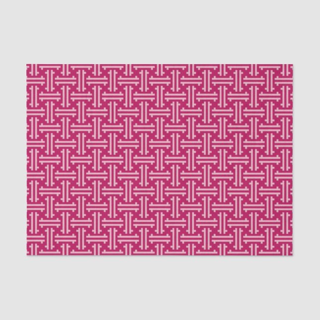 Papel De Seda Fret chino Art Deco, rosa fucsia (Anverso)
