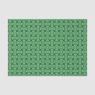 Papel De Seda Fret chino Art Deco, verde jade