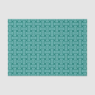 Papel De Seda Fret chino, turquesa y Aqua