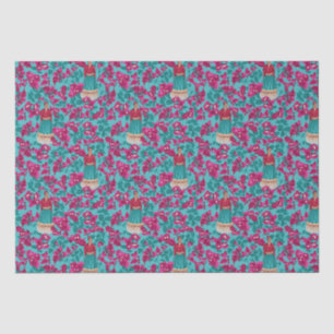 Papel De Seda Frida Kahlo en las buganvillas rosas