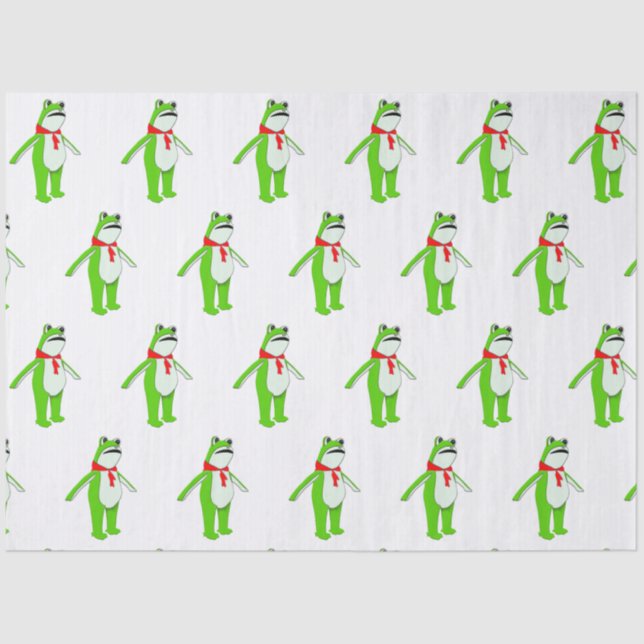 Papel De Seda Frog Christmas Holiday (Anverso)