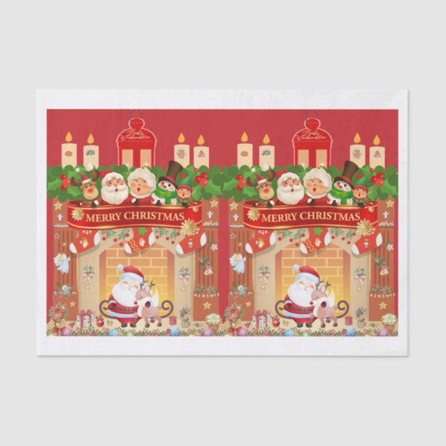 Papel De Seda Frohe Weihnachten  (Anverso)