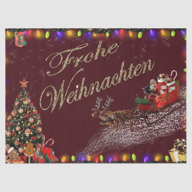 Papel De Seda Frohe Weihnachten (Anverso)