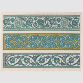 Papel De Seda Fronteras Azul Ornate