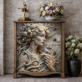Papel De Seda Frost Nymph Ethereal Wind Goddess Decoupage
