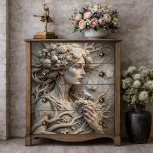 Papel De Seda Frost Nymph Ethereal Wind Goddess Decoupage