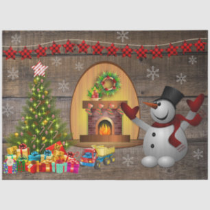 Papel De Seda Frosty Los Navidades Snowman