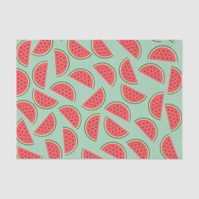 Papel De Seda Fruta del patrón de cortes de sandía (Anverso)