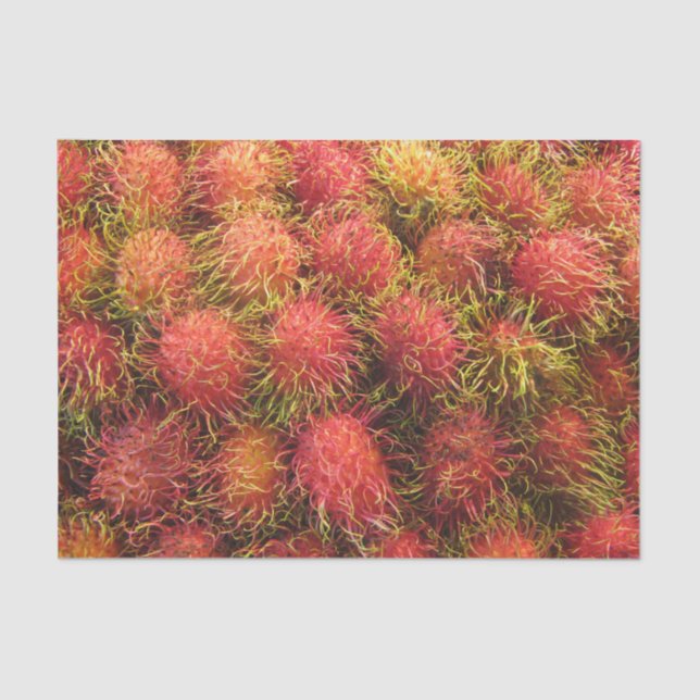 Papel De Seda Fruta tropical de Rambutan (Anverso)