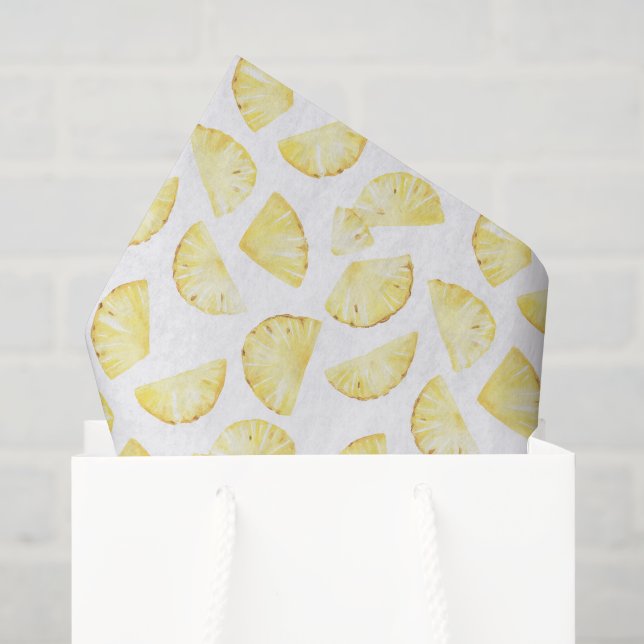 Papel De Seda Frutas Amarillas Piñas Cumpleaños (Bolsa de regalo)