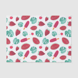 Papel De Seda Frutas de verano y hojas de palma