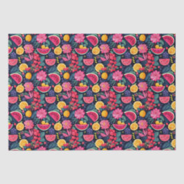 Papel De Seda Frutas y flores tropicales