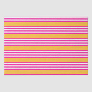 Papel De Seda Fuchsia y amarillo cinco rayas