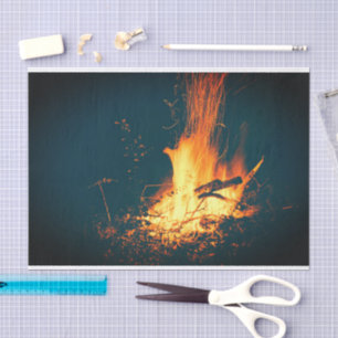 Papel De Seda Fuego de hoguera ardiendo