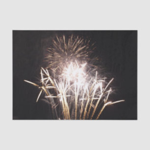 Papel De Seda Fuegos artificiales blancos y dorados I Celebració