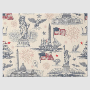 Papel De Seda Fuegos Artificiales Vintage Americana Escénico (2)
