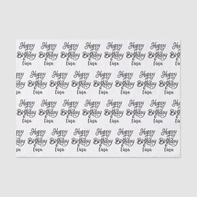 Papel De Seda fuente de lujo de cumpleaños feliz (Anverso)