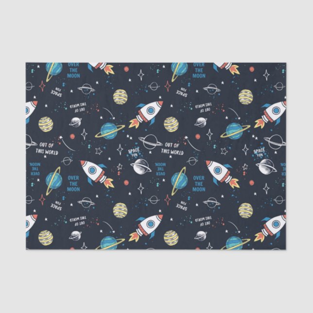 Papel De Seda Fuera de este patrón espacial mundial (Anverso)