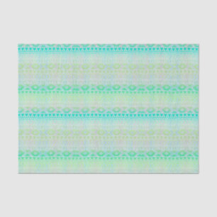 Papel De Seda Fun Aztec Modelo Influido Verde Turquesa