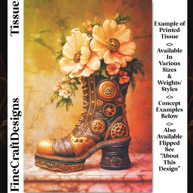 Papel De Seda Fun Extreme Steampunk Boot, desenlace floral DG2LG (Subido por el creador)