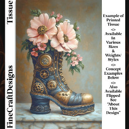 Papel De Seda Fun Extreme Steampunk Boot, desenlace floral DG2R