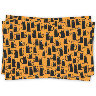 Papel De Seda Fun Halloween Black Cat Naranja