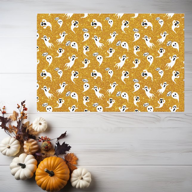 Papel De Seda Fun Halloween Gold Purpurinas Ghosts (Subido por el creador)
