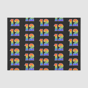 Papel De Seda Fun Rainbow Spectrum Pattern "12" Número de evento