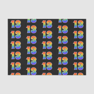 Papel De Seda Fun Rainbow Spectrum Pattern "13" Número de evento