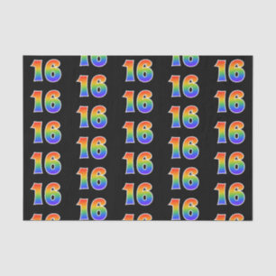 Papel De Seda Fun Rainbow Spectrum Pattern "16" Número de evento