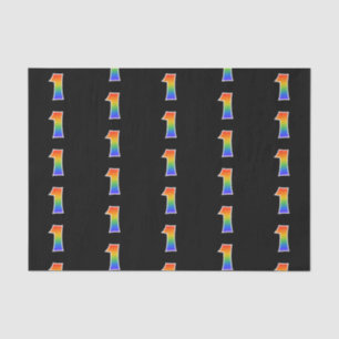 Papel De Seda Fun Rainbow Spectrum Pattern "1" Número de evento