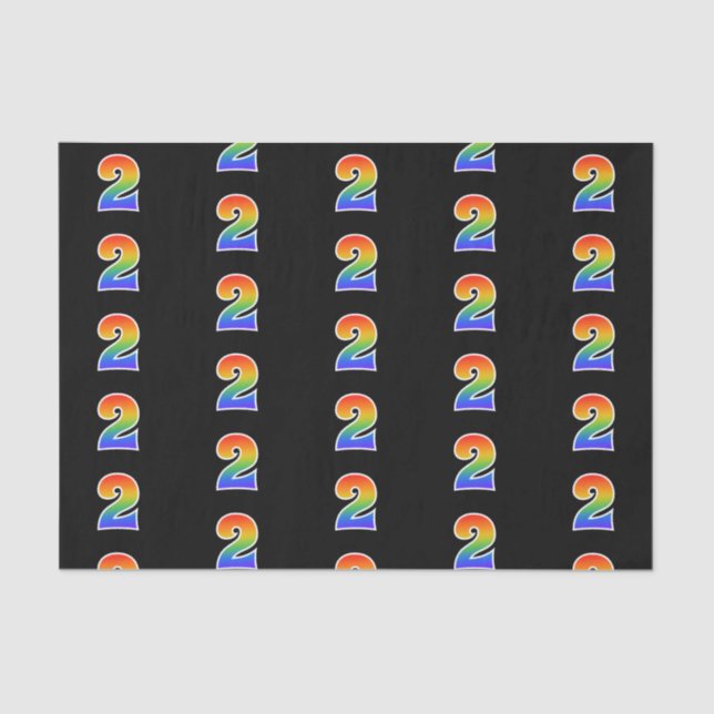 Papel De Seda Fun Rainbow Spectrum Pattern "2" Número de evento (Anverso)