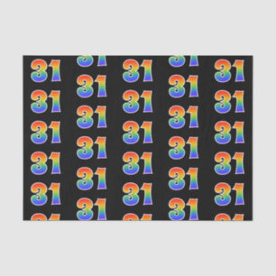 Papel De Seda Fun Rainbow Spectrum Pattern "31" Número de evento
