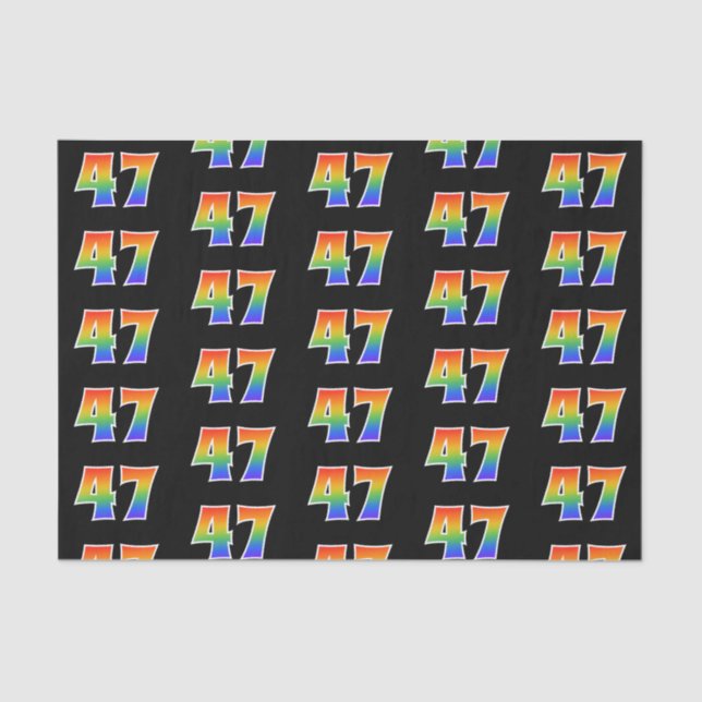 Papel De Seda Fun Rainbow Spectrum Pattern "47" Número de evento (Anverso)